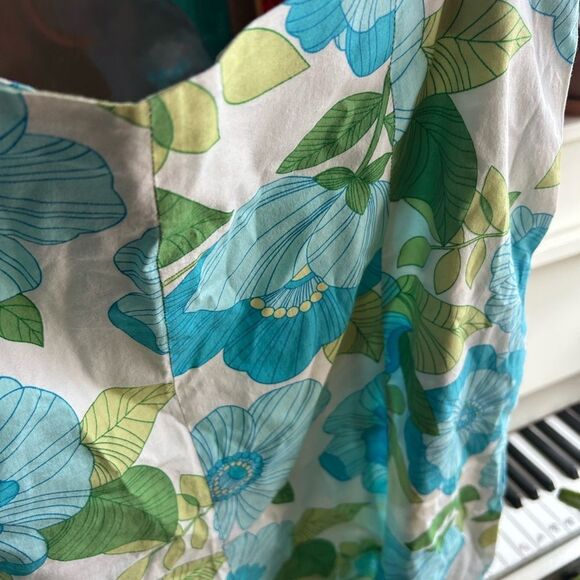 Y2K Floral A-Line Skirt - Blue and Green - Picture 11 of 15